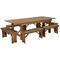 Flash Furniture Rectangle Antique Farm Table , 40"; 40-1/4" W 30"; 17-3/4" H, Wood XA-FARM-3-GG - alternate 2